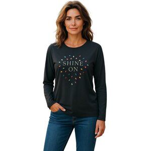 Life Is Good Shine On Long Sleeve Tee Shirt Gray Size XL